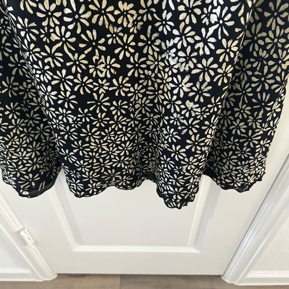 Nomadic Traders Womens Black & Beige Floral Cap Sleeve Dress XL Rayon - Picture 5 of 6